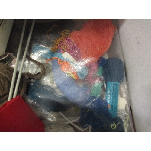 119 - A LARGE QUANTITY OF HABERDASHERY COTTONS, RIBBONS, BUCKLES, BUTTONS, FABRIC PIECES ETC