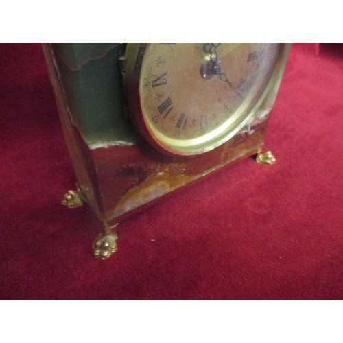 59 - 1970'S HEAVY ONYX MANTLE CLOCK