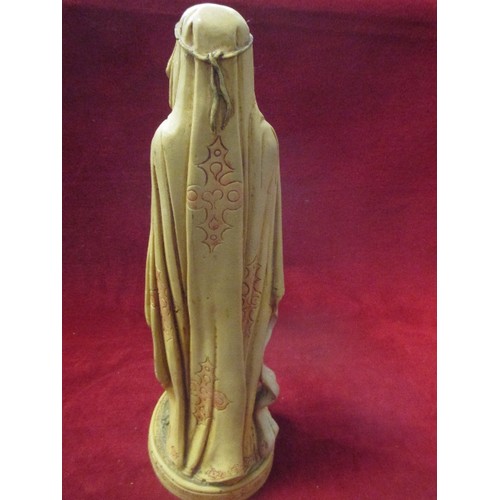 91 - HEAVY RESIN FIGURE OF A MIDDLE EASTERN WOMAN WITH CAT - 30CM