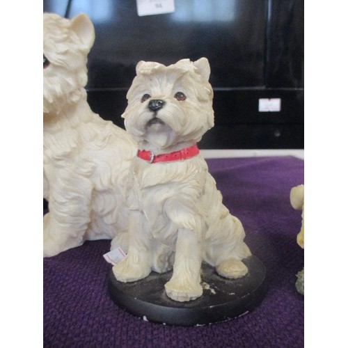 95 - COLLECTION OF DOG FIGURES INCLUDING SCOTTISH TERRIERS, - SOME BY LEONARDO