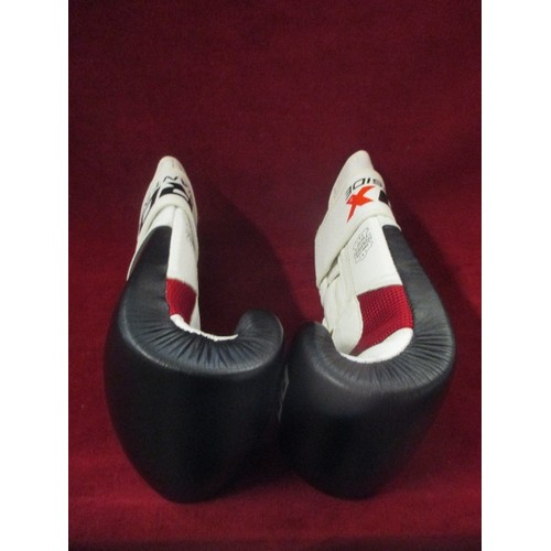 104 - PAIR OF LEATHER BOXING GLOVES BY RDX - BGL T1