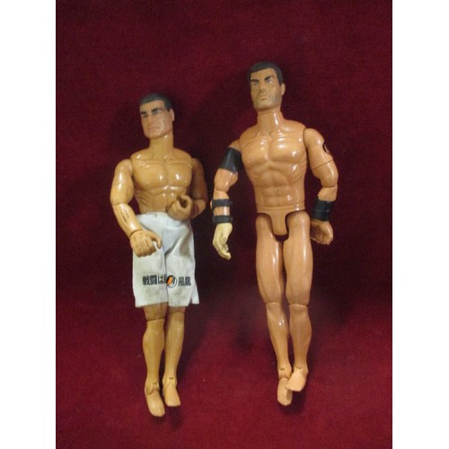 145 - BOX OF ACTION MEN WITH CLOTHING AND HEADGEAR