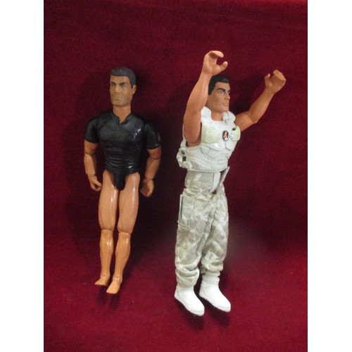 145 - BOX OF ACTION MEN WITH CLOTHING AND HEADGEAR