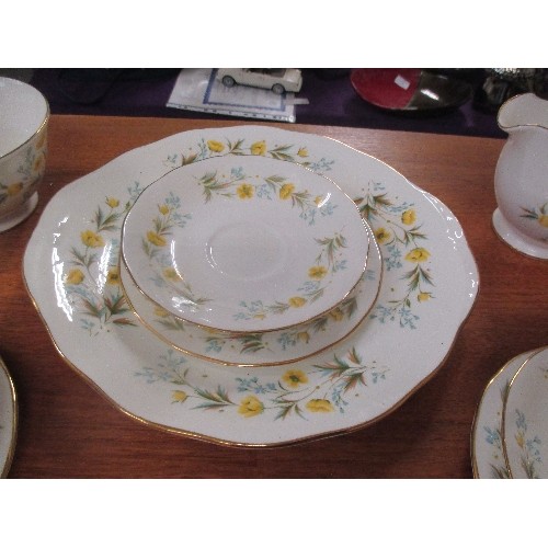 175 - COLCLOUGH BONE CHINA TEA SERVICE 23 PIECES - DECORATED WITH YELLOW FLOWERS