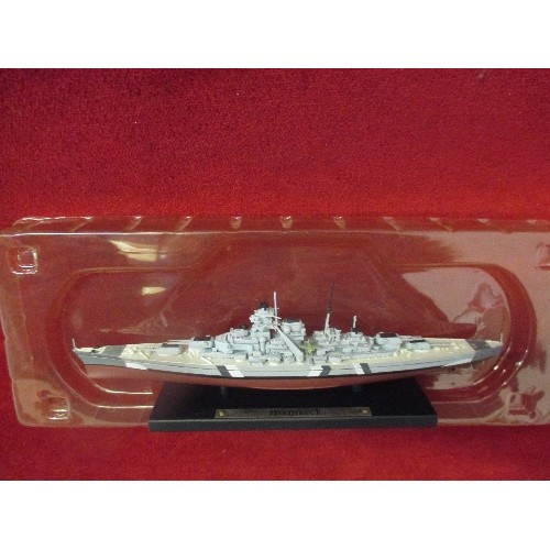 83 - FOUR SCALE MODELS BY ATLAS EDITIONS INC BISMARCK, HMS HOOD AND TWO AZOREAN WHALERS