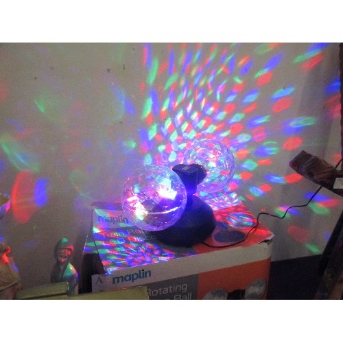 86 - TWIN ROTATING LED DISCO BALL, BOX INSTRUCTIONS AND FULLY WORKING