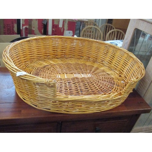 254 - WICKER DOG BASKET - 77CM X 62CM