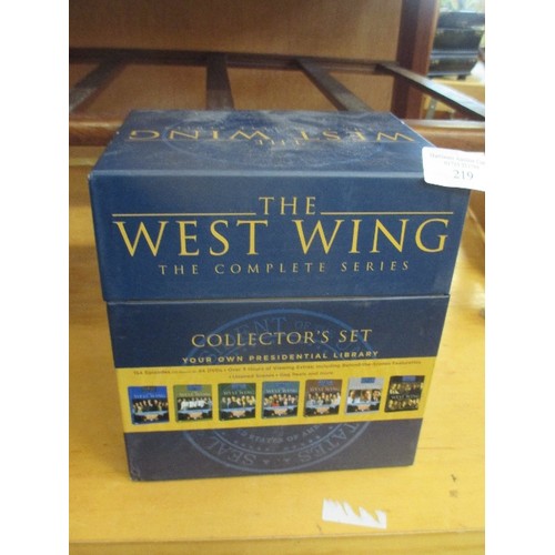 219 - THE WEST WING BOX SET OF DVDS - MOST STILL IN CELLOPHANE WRAPPING