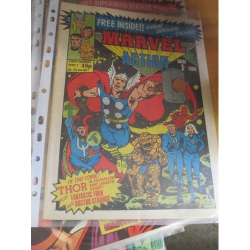 218 - QUANTITY OF VINTAGE ACTION COMICS INC MARVEL, SPIDER MAN WEEKLY, THE SUPER HEROES ETC