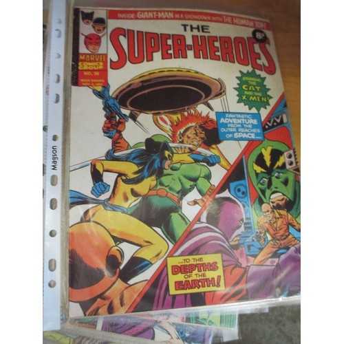 218 - QUANTITY OF VINTAGE ACTION COMICS INC MARVEL, SPIDER MAN WEEKLY, THE SUPER HEROES ETC