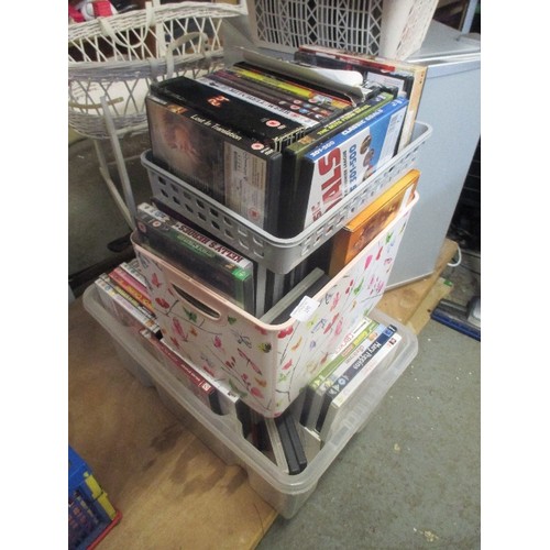 280 - 5 BOXES OF DVD'S INC MUSICALS, DRAMA, COMEDY, THRILLER, ACTION ETC