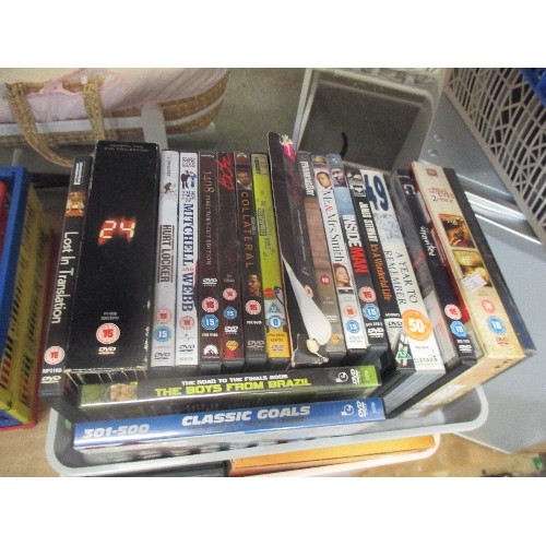 280 - 5 BOXES OF DVD'S INC MUSICALS, DRAMA, COMEDY, THRILLER, ACTION ETC