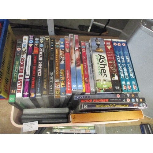 280 - 5 BOXES OF DVD'S INC MUSICALS, DRAMA, COMEDY, THRILLER, ACTION ETC