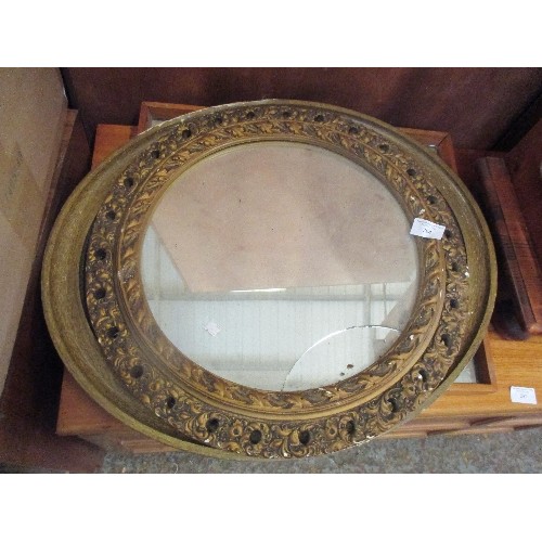 294 - FOUR ANTIQUE AND VINTAGE WALL MIRRORS, INC GILT FRAME, PAINTED FRAME.