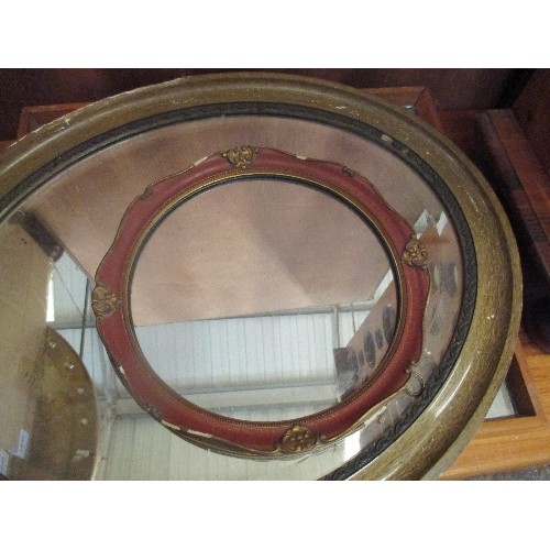 294 - FOUR ANTIQUE AND VINTAGE WALL MIRRORS, INC GILT FRAME, PAINTED FRAME.