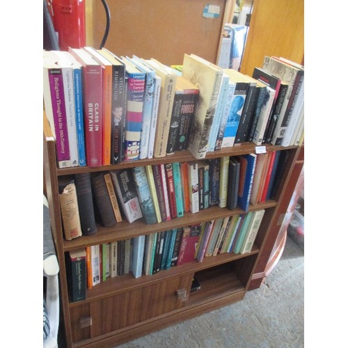 341 - TWO BOOKCASES WITH QUALITY BOOKS - HISTORY, BIOGRAPHY, NOVELS, SEVERAL EDITIONS OF THE ENCOUNTER MAG... 