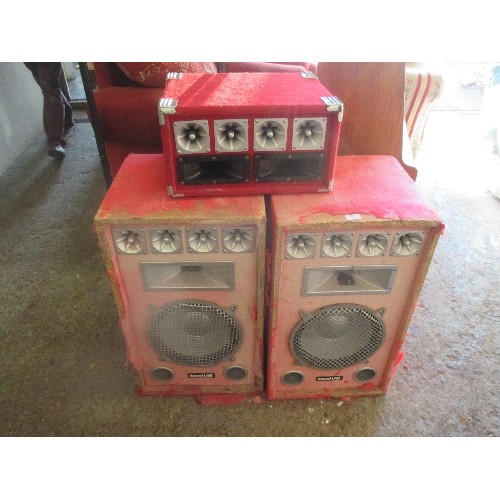 303 - 3 RETRO PA / DISCO SPEAKERS, TWO ARE BY SOUND LAB