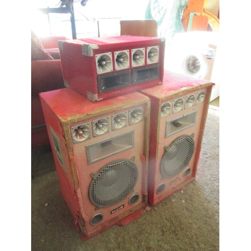 303 - 3 RETRO PA / DISCO SPEAKERS, TWO ARE BY SOUND LAB