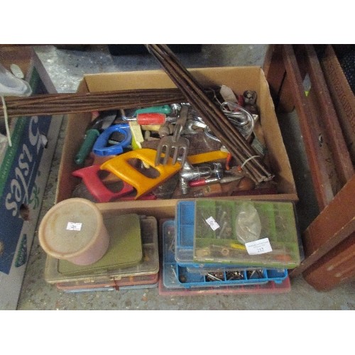 212 - BOX OF TOOLS AND SCREWS