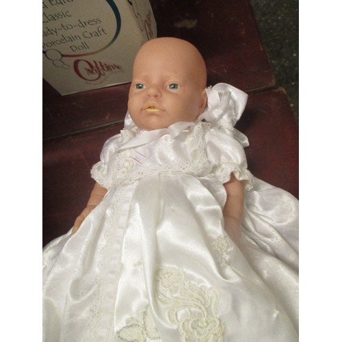 189 - A BABY DOLL IN A CHRISTENING ROBE