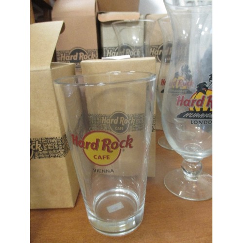 210 - HARD ROCK HURRICANE GLASSES, IN BOXES