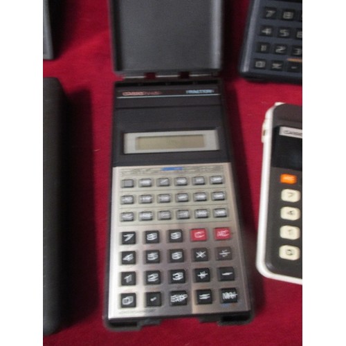 4 - BOX OF VINTAGE CALCULATORS INCLUDING SHARP EL-531P, CASIO FX-82L, CASIO MEMORY B-1, TEXAS INSTRUMENT... 