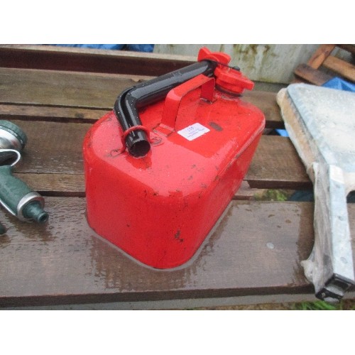 417 - RED METAL PETROL CAN