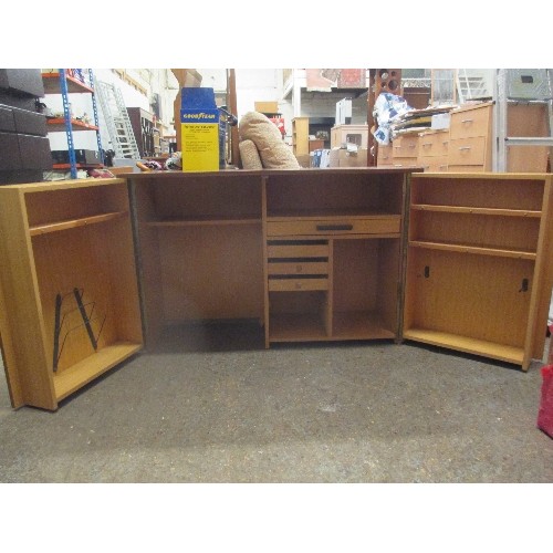 312B - METAMORPHIC DESK OPEN FRONT TO EXPOSE DRAWS AND SHELVES INSIDE 