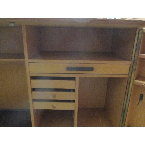 312B - METAMORPHIC DESK OPEN FRONT TO EXPOSE DRAWS AND SHELVES INSIDE 