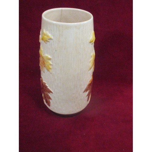 83 - SYLVAC VASE WITH AUTUMNAL LEAVES.