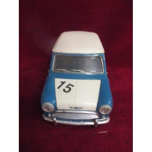 71 - COLLECTORS DIE-CAST MINI COOPER, VINTAGE 1964 SOLIDO FRENCH-MADE MODEL CAR..