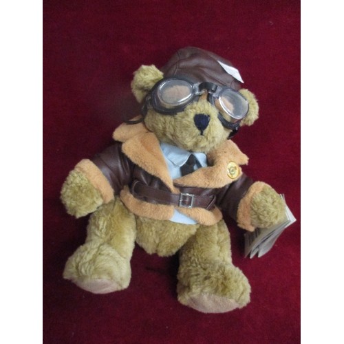 79 - ROGER BEAR, BY THE GREAT BRITISH TEDDY-BEAR COMPANY. COMPLETE WITH GOGLES, FLYING JACKET ETC. NEW WI... 