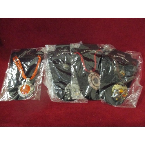 115 - 2 BOXES OF COSTUME JEWELLERY. INCLUDES MOSTLY 'ACCESSORIES' PENDANT/EARRING SETS. PACKAGED AND ON DI... 