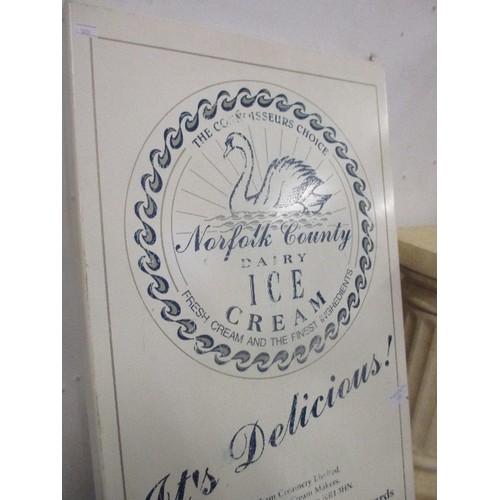 132 - METAL ICE CREAM SIGN. 'NORFOLK COUNTY ICE CREAM'