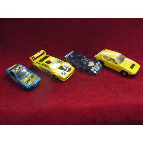 161 - 4 X DIE-CAST RACING MODEL SALOON CARS. MAINLY CORGI.