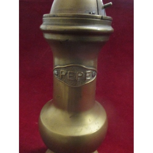 198 - VINTAGE PEPE ITALIAN PEPPERCORN GRINDER. HEAVY BRASS.