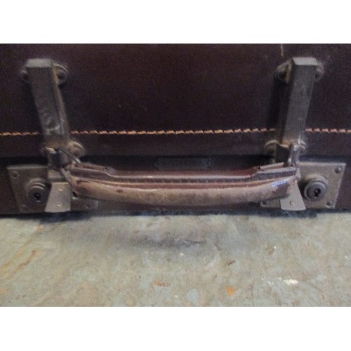 146 - A VINTAGE SUITCASE. MEDIUM SIZE, BROWN, BY REVELATION LUGGAGE. BEARS THE INITIALS 'RHC'