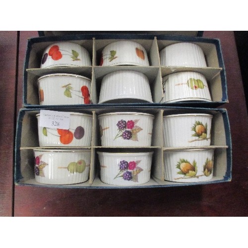 328 - 2 BOXES OF SIX ROYAL WORCESTER RAMMEKINS