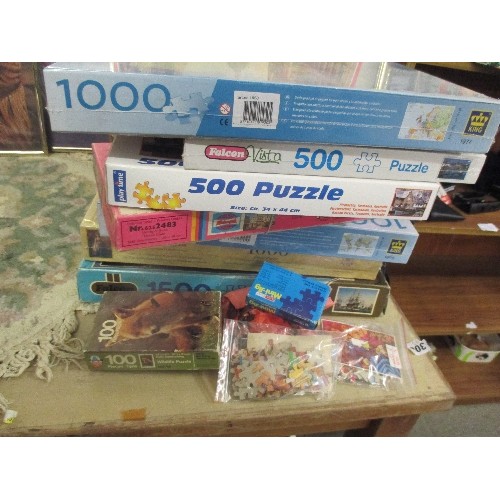 337 - LARGE QUANTITY OF GOOD JIGSAW PUZZLES SOME UP TO 2000 PIECES. INCLUDES 