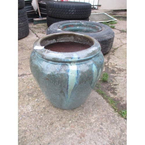 649 - LOVELY GLAZED EARTHENWARE PLANT POT