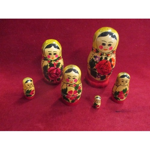 1 - HAND PAINTED RUSSIAN MATRYOSHKA DOLL - 6 GRADUATED DOLLS