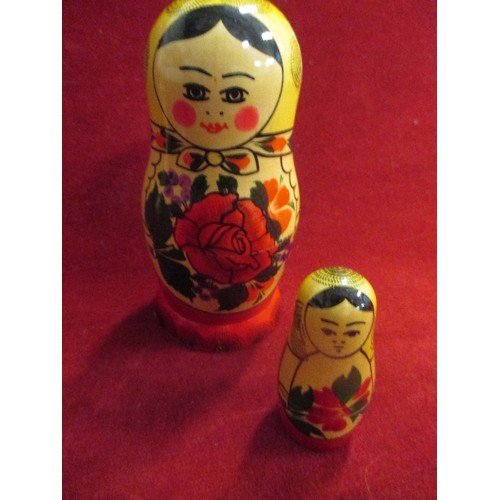 1 - HAND PAINTED RUSSIAN MATRYOSHKA DOLL - 6 GRADUATED DOLLS