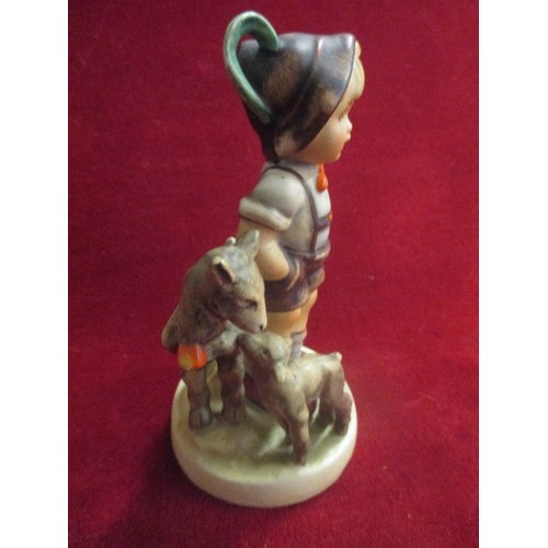 7 - GOEBEL HUMMEL WEST GERMANY FIGURE OF BOY WITH GOATS - 12CM