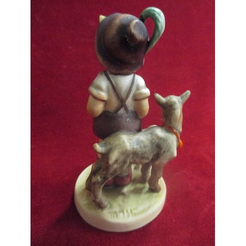 7 - GOEBEL HUMMEL WEST GERMANY FIGURE OF BOY WITH GOATS - 12CM