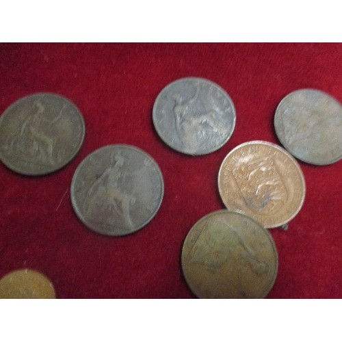 18 - COLLECTION OF COINS INCLUDING 6 VICTORIA PENNIES INC 1885 GOOD COND, 1961 HALF CROWN, 1972 CROWN ETC