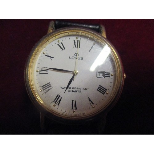 24 - 3 GENTS WATCHES INC LORUS BLUE DIAL, FRANCK MULLER CASABLANCA, LORUS WHITE DIAL WITH LEATHER STRAP