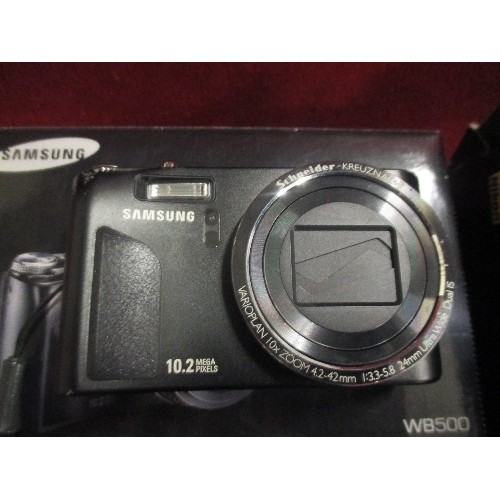 28 - SAMSUNG WB500 DIGITAL CAMERA IN ORIGINAL BOX WITH PAPERWORK & DISC AND A NIKON COOLPIX P510 CAMERA I... 