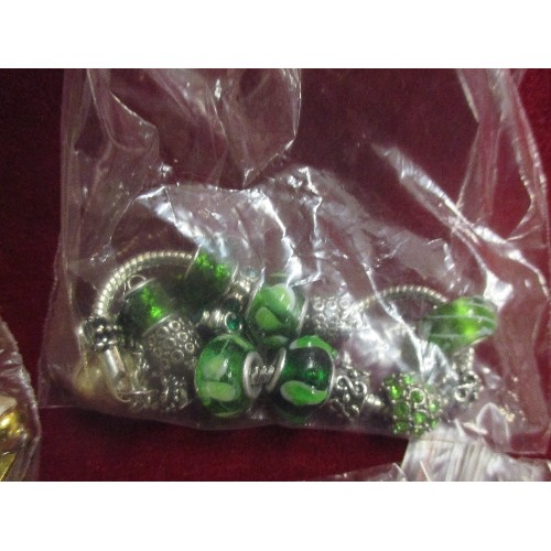 45 - BOX OF COSTUME JEWELLERY INC BRACELETS, EARRINGS & PENDANTS  - INCLUDES A MURANO GLASS ELEPHANT