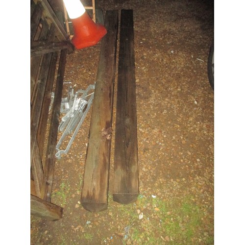 656 - PAIR OF WOODEN CROSS BAR GATES FOR A 12FT OPENING WITH GATE POSTS AND FITTINGS