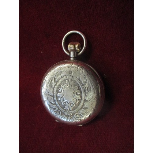 12A - A SILVER POCKET WATCH BY JOURS ANCRE HEBDOMAS PATENT 8 DAY SPIRAL BREGUET LEVEES VISIBLES SWISS HALL... 